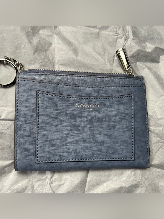 Coach Handbags - COACH Slate Blue Leather Card Wallet with Zip